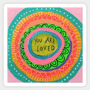 You Are Loved Rainbow Mandala Sticker